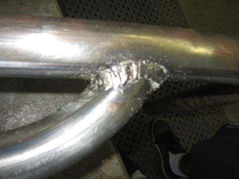 1991 Ford Bronco - Close-up view of welded metal tubing, likely part of a custom fabrication project.