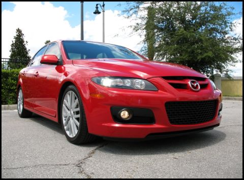 2006 Mazda 6 - Front view of a red 2006 Mazda 6 sedan.