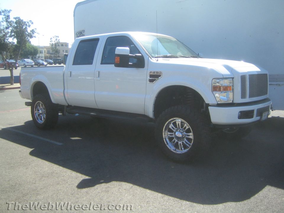 White Ford F-250 Super Duty pickup truck, 3q-front view