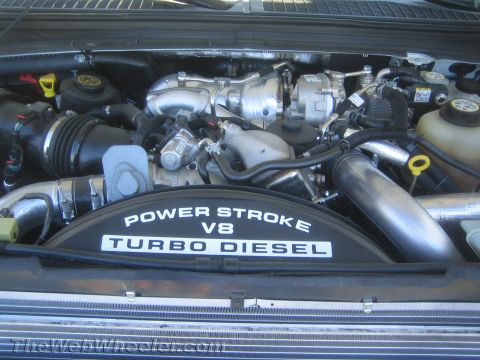 1968 Ford Mustang - The engine cover clearly reads 'POWER STROKE V8 TURBO DIESEL'.