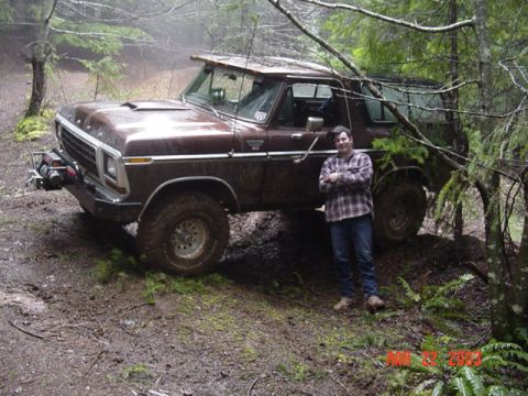 1989 Ford Bronco - Jon posing while we eat lunch
