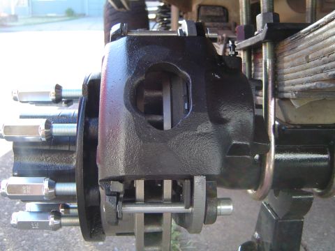 1978 Ford Bronco - This photo shows a close-up of a vehicle's brake caliper and suspension system, not a specific model year.