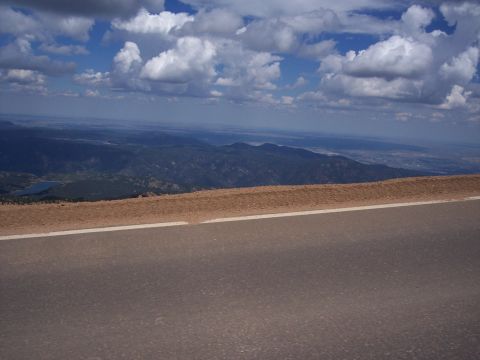 1972 Ford Ranchero - View from a mountain road overlooking a vast valley and distant mountain ranges.
