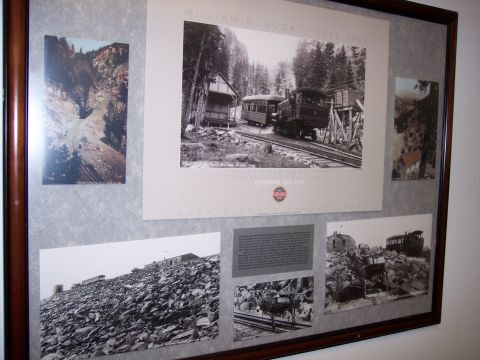 1972 Ford Ranchero - Framed historical display images and text about the Manitou and Pikes Peak Railway.