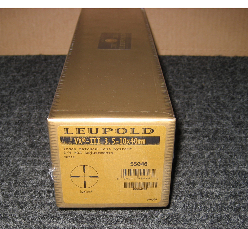 Gold box for Leupold VX-III 3.5-10x40mm scope with Duplex reticle