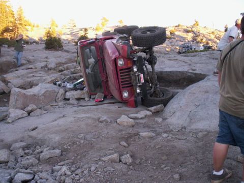1989 Ford Bronco - This 1989 Ford Bronco is overturned on its side after an off-road incident.