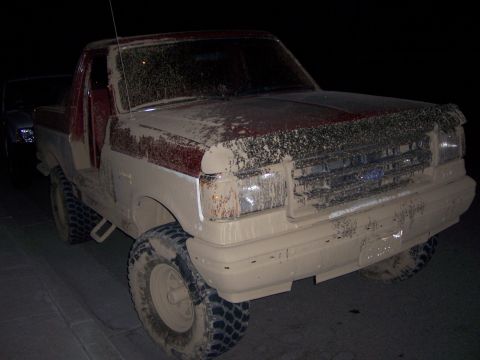 1991 Ford Bronco - This truck appears to be from the early 1990s, possibly a Ford F-150, not a Bronco.