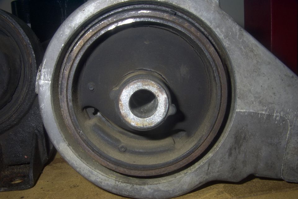 Close-up of a worn motor mount