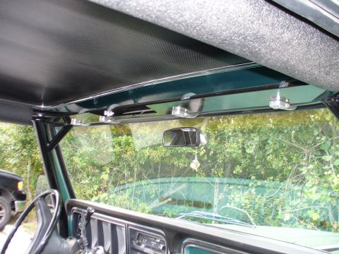 1978 Ford Bronco - Interior view of a 1978 Ford Bronco, highlighting the headliner and dashboard details.