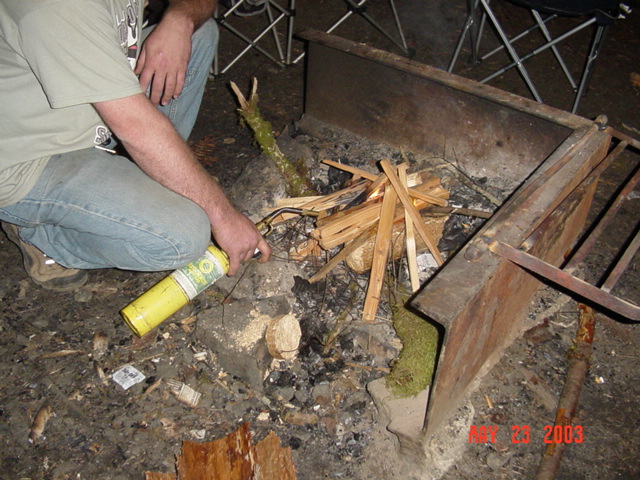 Using the torch to light the fire!!!