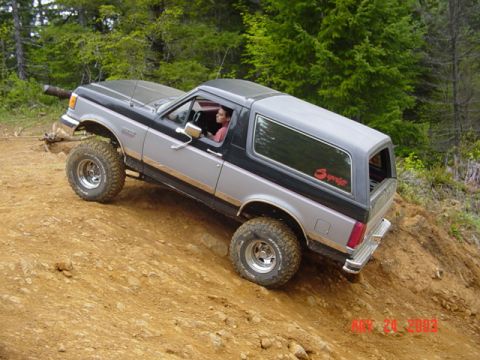 1989 Ford Bronco - Pretty much as steep as I can make it