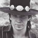 1973 Ford Ranchero - Portrait of musician Stevie Ray Vaughan in a hat with decorative stones.