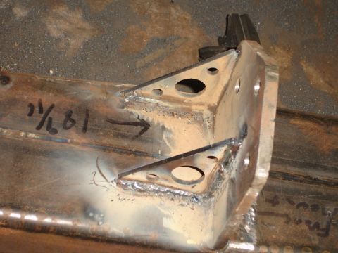 1989 Ford Bronco - Custom metal brackets are shown with handwritten measurements, likely for a vehicle repair or modification.