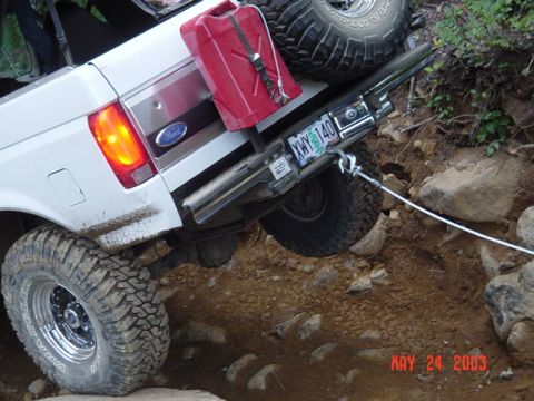 1989 Ford Bronco - We hooked a winch to Mark for safety