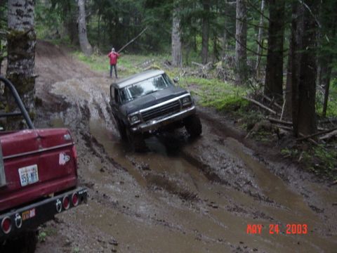 1989 Ford Bronco - Jim balancing on the top