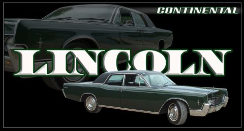 1997 Ford Crown Victoria - Two views of a dark green Lincoln Continental, one in the foreground and another in the background.