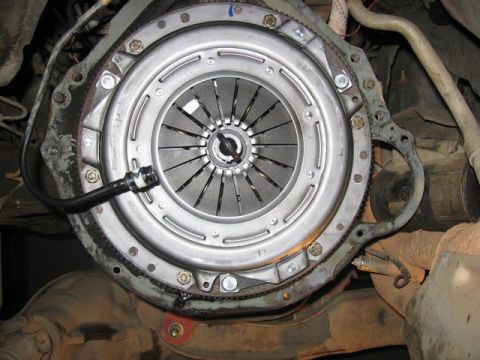 1989 Ford Bronco - Vehicle clutch assembly and flywheel detail, likely during a repair or upgrade process.