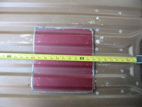 1988 Ford Bronco - This is a close up of where the access plate will wind up. It also shows the size of the plate which is about 10 inches by 10.5 inches.