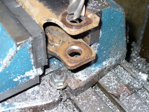 1978 Ford Bronco - New holes milled offset to old holes to keep material on bottom of hole from getting too thin