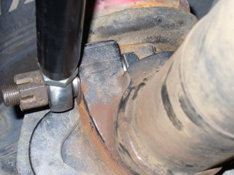 1978 Ford Bronco - Bottom (axle) end of trackbar installed