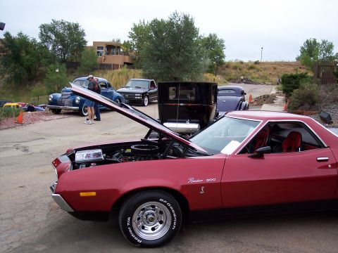 1972 Ford Ranchero - 1972 Ford Ranchero 500 coupe utility at a car show with multiple vehicles present.