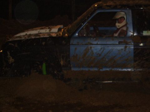 1986 Ford Ranger - Mud bogging event with a 1986 Ford Ranger, driver is geared up.