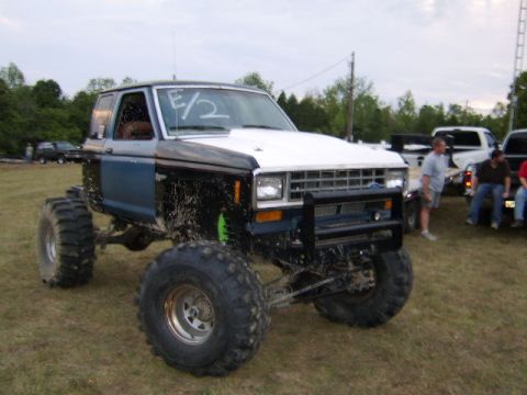 1986 Ford Ranger - Modified 1986 Ford Ranger pickup truck with oversized tires and suspension lift.