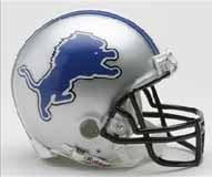 1971 Ford Ranchero - A close-up view of a Detroit Lions football helmet, the team's iconic blue lion logo.
