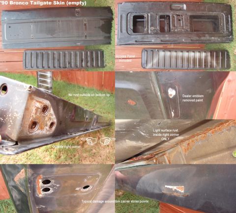 1983 Ford Bronco - SOLD Empty Bronco Tailgate Shell & Access Panel fits '83-96 Broncos. There are a few other small chips & blemishes not shown, but they're m…
