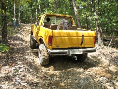 1993 Ford Bronco - Hunter headed up a hill on Rubicon Ridge. This is the same hill in Steve's videos.