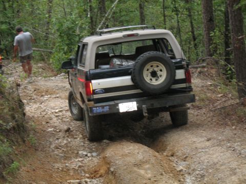 1993 Ford Bronco - Steve at the bottom of his ass-dragging adventure on Sardine.