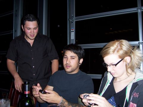 1991 Ford Bronco - People socializing around a table with a bottle of wine.