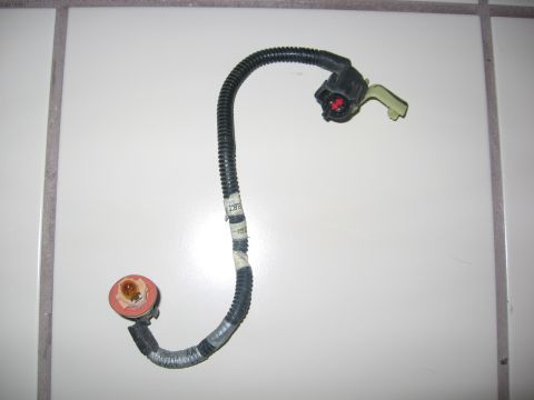 2000 Ford Crown Victoria - A close-up view of a vehicle wiring harness with a connector and a socket.