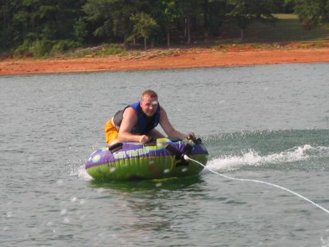 1985 Ford LTD Crown Victoria - A man enjoys tubing on Lake Hartwell, SC on August 24, 2007.