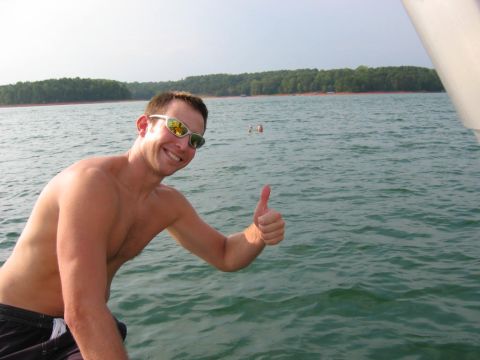 1985 Ford LTD Crown Victoria - A man on a boat gives a thumbs up while on Lake Hartwell, SC.