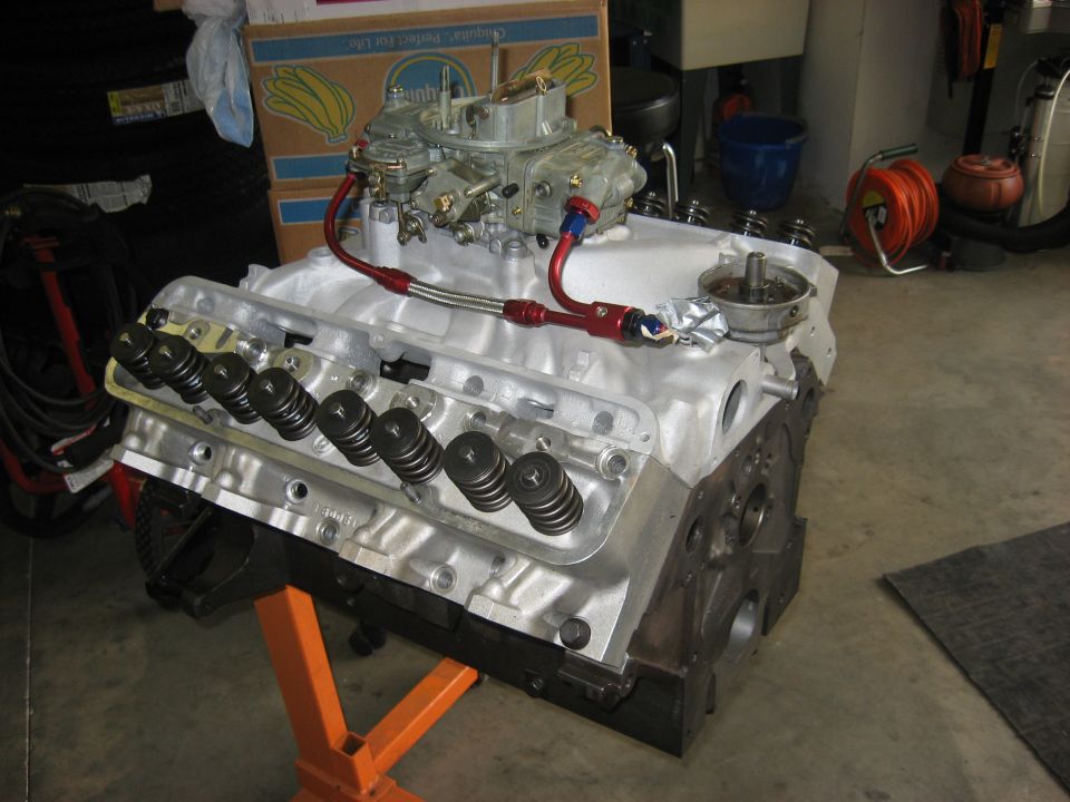 Original 352 block mocked up with Edelbrock Heads, Streetmaster Intake, and Holley 750 Vac Carb.