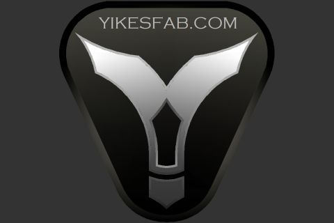 1996 Ford Bronco - A black triangular logo with white stylized wings and the website YIKESFAB.COM is displayed.