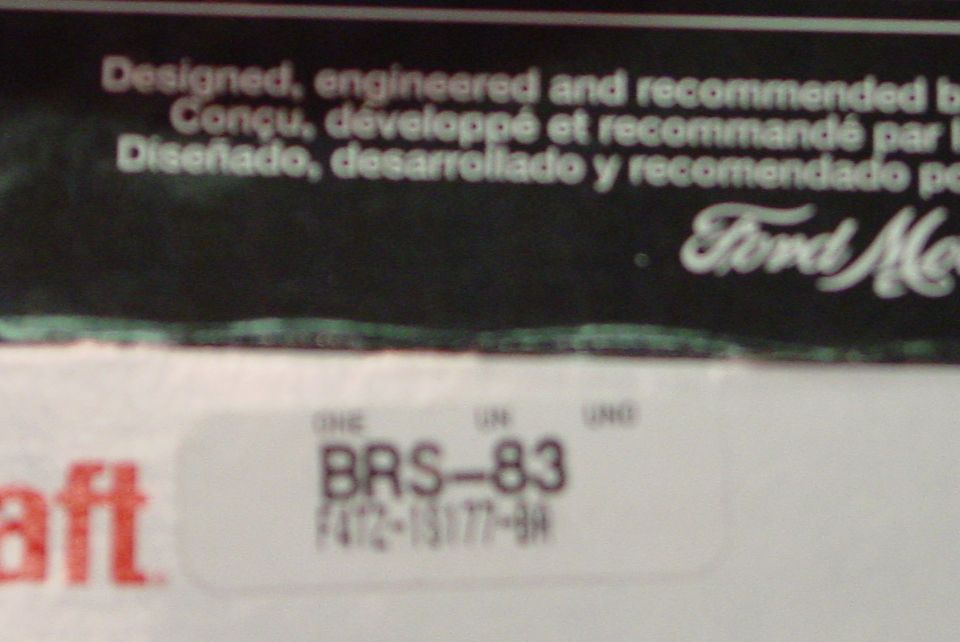 Ford Motor Company text and BRS-83 label with part number F472-13177-9R