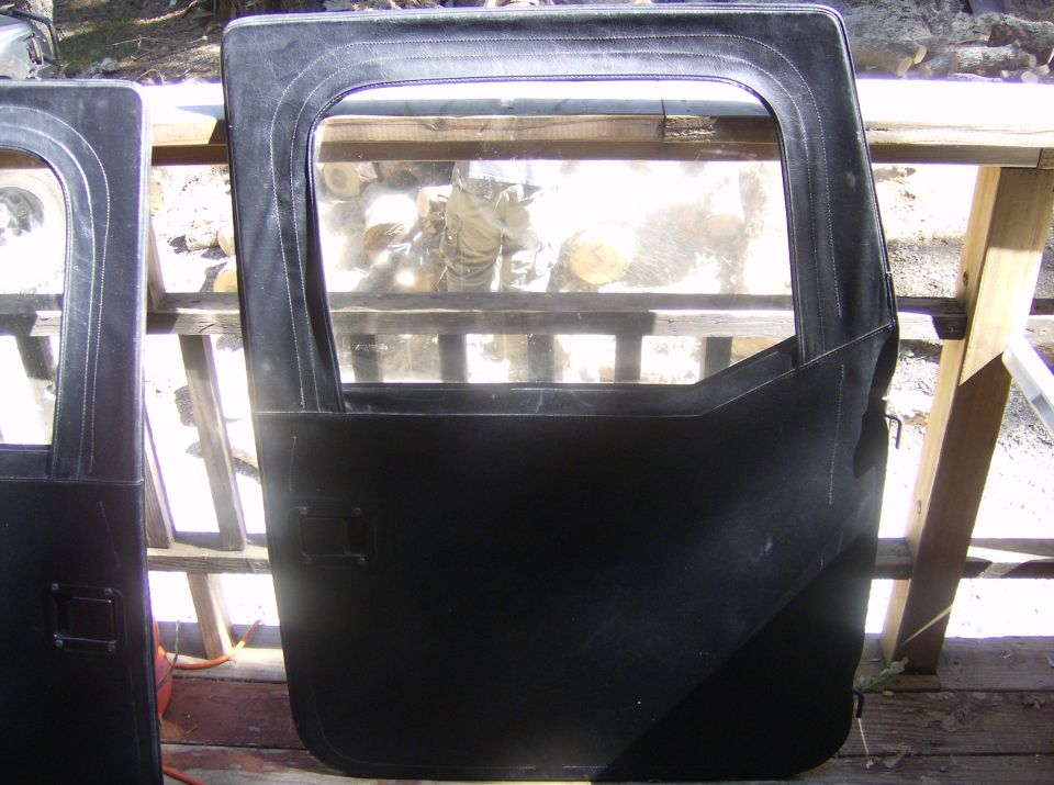 Pair of black soft doors with windows