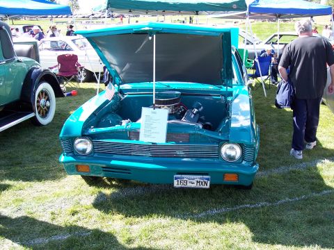 1972 Ford Ranchero - This teal coupe appears to be from the early 1970s, not a 1972 Ford Ranchero.