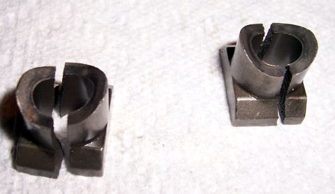 1978 Ford Mustang II - Two metal valve spring retainers are shown, one of which is broken. The Supermotors.net logo is visible in the lower right corner.