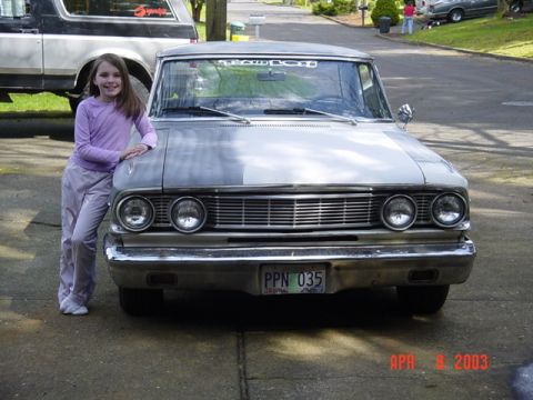 1964 Ford Fairlane - My daughters first pose with a car