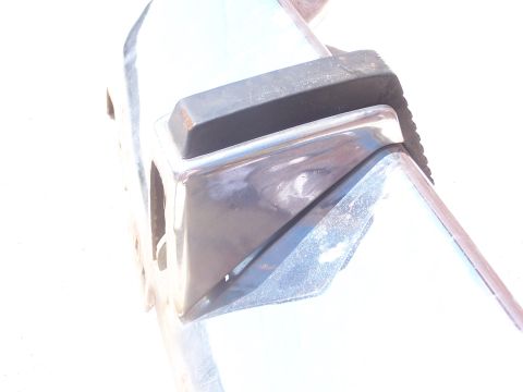 1973 Ford Ranchero - Close-up of a chrome bumper part, likely for an older vehicle.