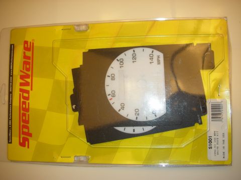 1998 Ford Crown Victoria - white-face speedometer gauge kit reading to 140 MPH, sealed in SpeedHut retail packaging labeled S1001.