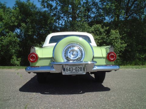 1956 Ford Thunderbird - Rear view of a 1956 Ford Thunderbird, a continental kit and Minnesota license plate.