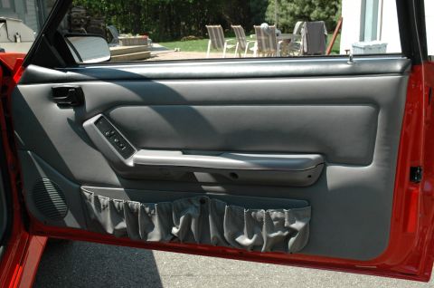 1993 Ford Mustang - Interior view of a car door panel, showing the window controls and storage pockets.