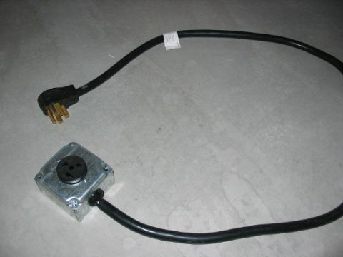 1995 Ford Bronco - Parts from Home depot to make a 4' cord with 4 prong for the house outlet, 3 prong for the receptacle box the 220v welder will plug into.