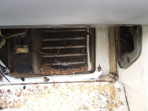 1979 Ford Bronco - The AC evaporator core is clogged with debris, indicating it's likely not from a 1979 Ford Bronco.