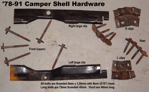 1983 Ford Bronco - Camper Shell Hardware for '78-91 Broncos Ships as 1.5 lbs. Some spares available. Compare to: http://broncograveyard.com/bronco/i-38255_ful…