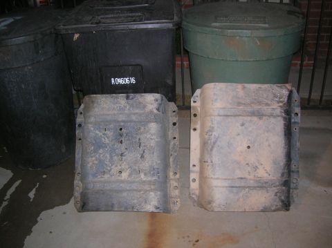 1985 Ford Bronco - side by shot of skid plates...on the left is the 85 and on the right is the 92.